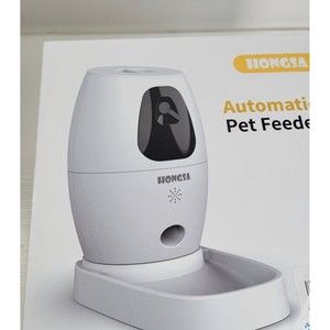 HONGSA Smart Pet Automatic Feeder Camera Treat Dispenser Dog Cat Camera White